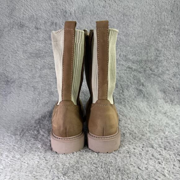 Bueno Stella Combat Boots Tan Suede Lace Up Booties Women's Size 10 - Picture 8 of 10